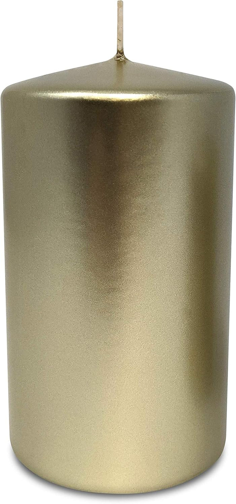 Metallic Pillar Candles - 6 Pack - Cream Gold Pillar Candles - European Made Decorative Pillar Candles - 2.75 Inch X 5 Inch