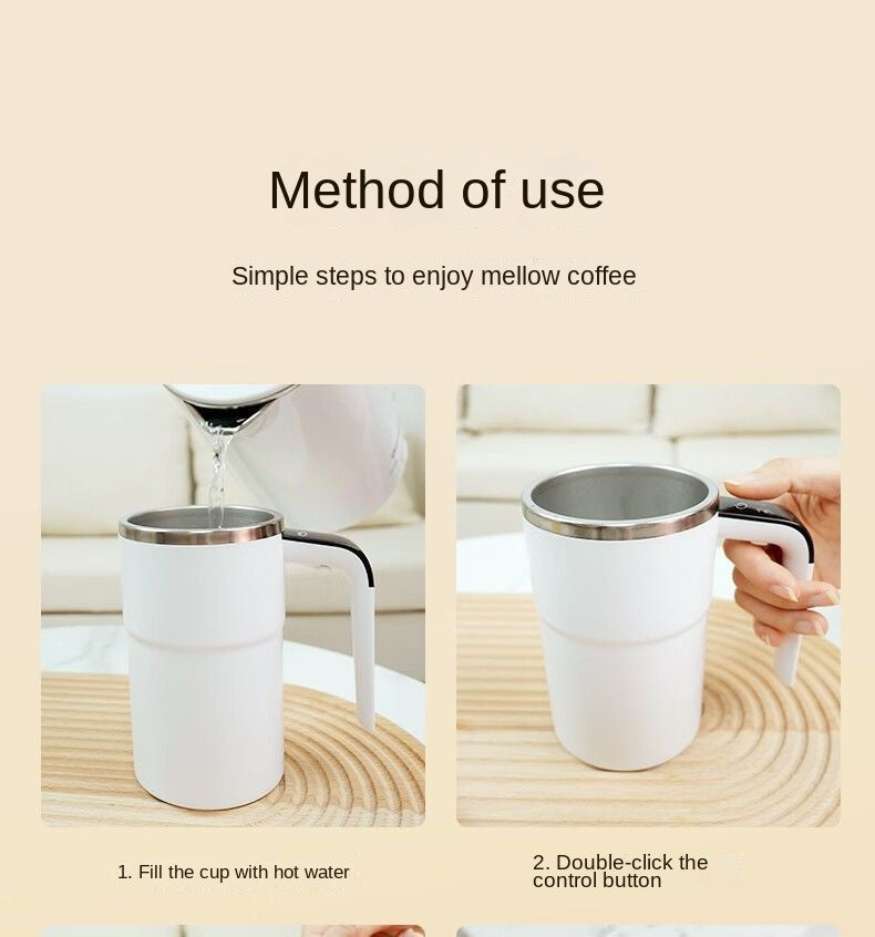 380ML Electric Coffee Self Mixing Mug IP67 Waterproof BPA-free Coffee Stirring Mug Rechargeable Automatic Magnetic Cup For Tea