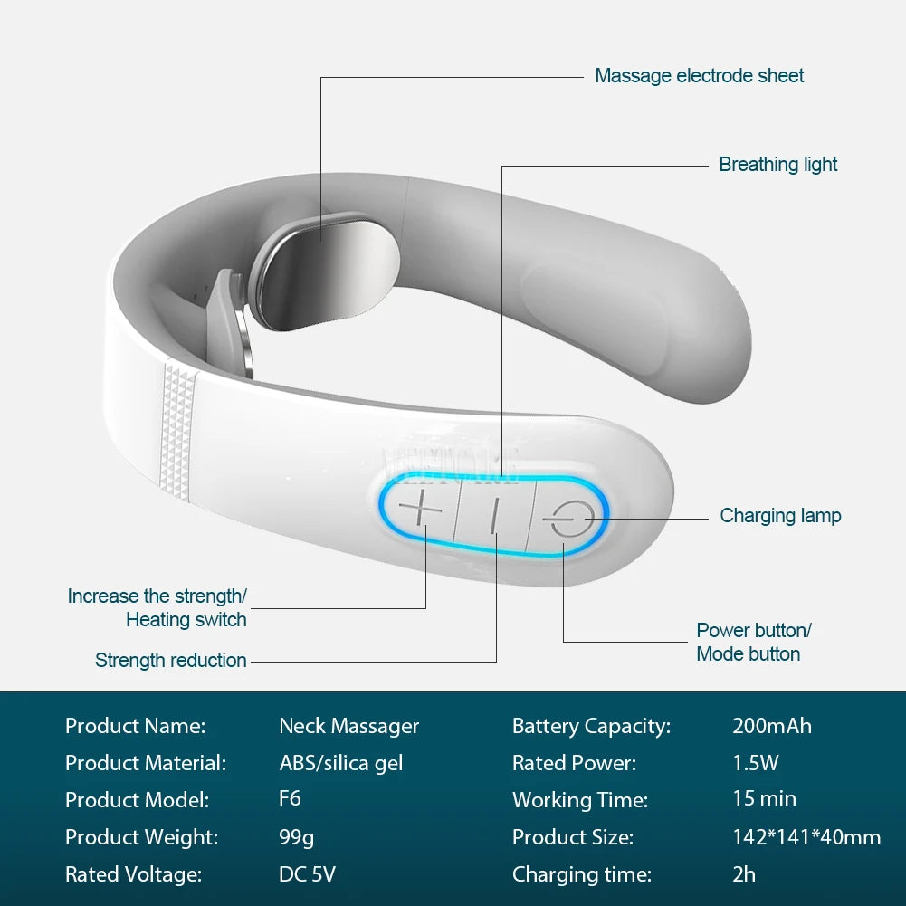 **Wireless Smart TENS Neck & Shoulder Massager – Heated Pain Relief & Muscle Therapy**