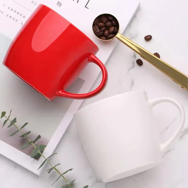 Ceramic Cappuccino Mug Latte Coffee Cup,Creative Home Office Water Cup Couple Gift Breakfast Milk Cups Kitchen Tableware