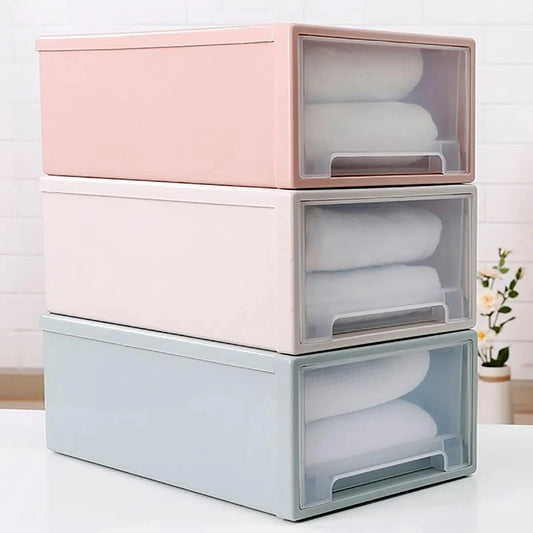 1PC Quilt Storage Box,Organizing Box Drawer Storage Box, Wardrobe, Clothing Storage Box, Plastic Transparent Storage Box