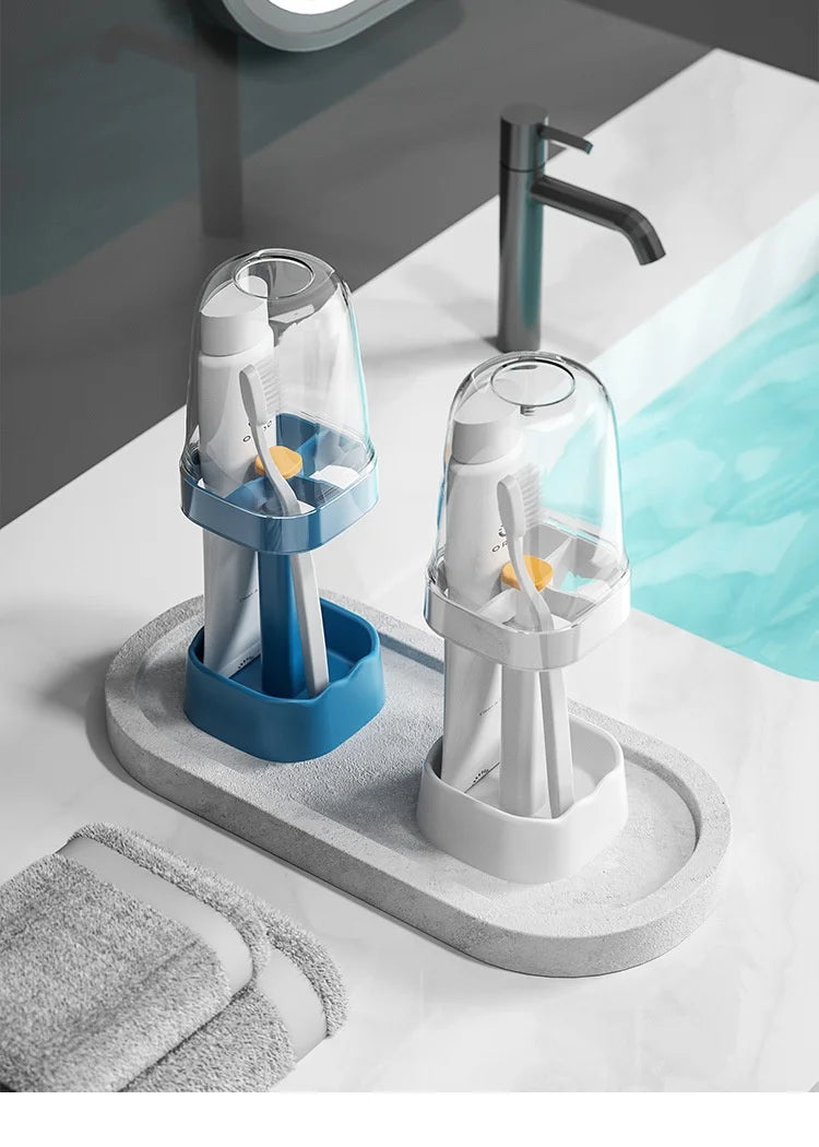 Lamgool Toothbrush Holder Set Wash Cup Height-adjustable Travel Portable Multifunctional Toothbrush Holder Bathroom Accessories