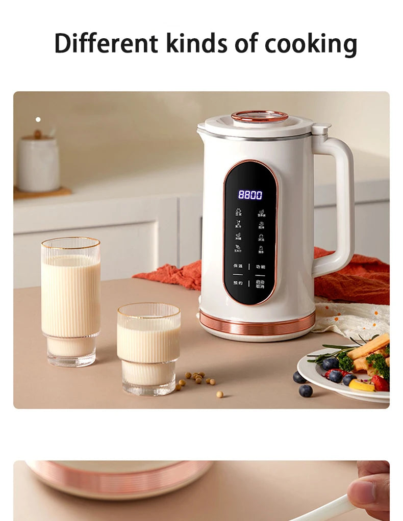 1500ml Soy Milk Machine Electric Juicer Blender Mixer Soybean Milk Maker Wall Breaking Machine 10-leaf Blade Breakfast Machine