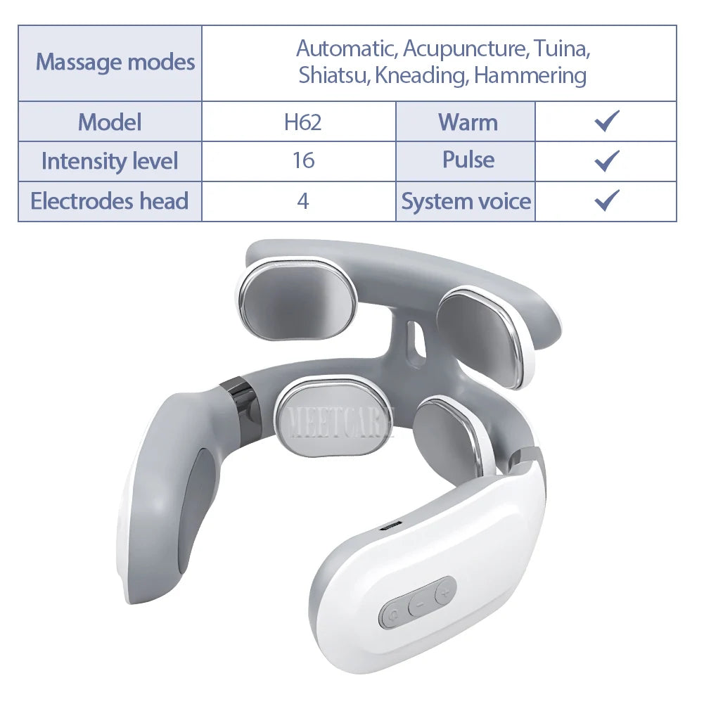 **Wireless Smart TENS Neck & Shoulder Massager – Heated Pain Relief & Muscle Therapy**