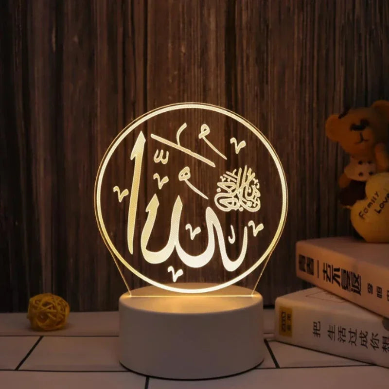 Eid Mubarak 3D Led Lamp Ramadan Night Light Led Moon Star Eid Bedroom Decoration Light Ornament Ramadan Decoration For Home 2025