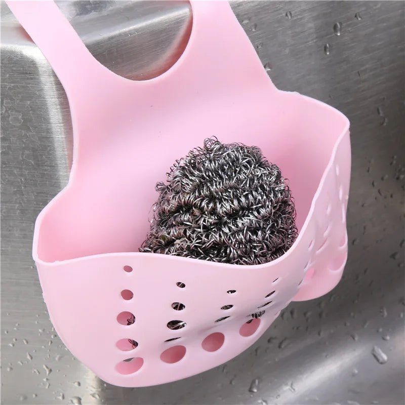 Portable Home Kitchen Bathroom Sink Sponge Hanging PVC Shelving Rack Drain Faucet Storage Pail Shelves Tools Holder