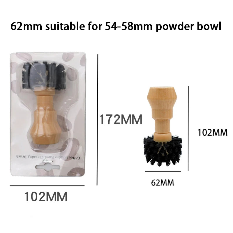 Portafilter Cleaning Brush Barista Espresso Coffee Tamper Cleaning Brush 51mm 54mm 58mm Tool with Wooden Handle Barista