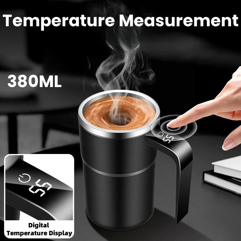 380ML Electric Coffee Self Mixing Mug IP67 Waterproof BPA-free Coffee Stirring Mug Rechargeable Automatic Magnetic Cup For Tea