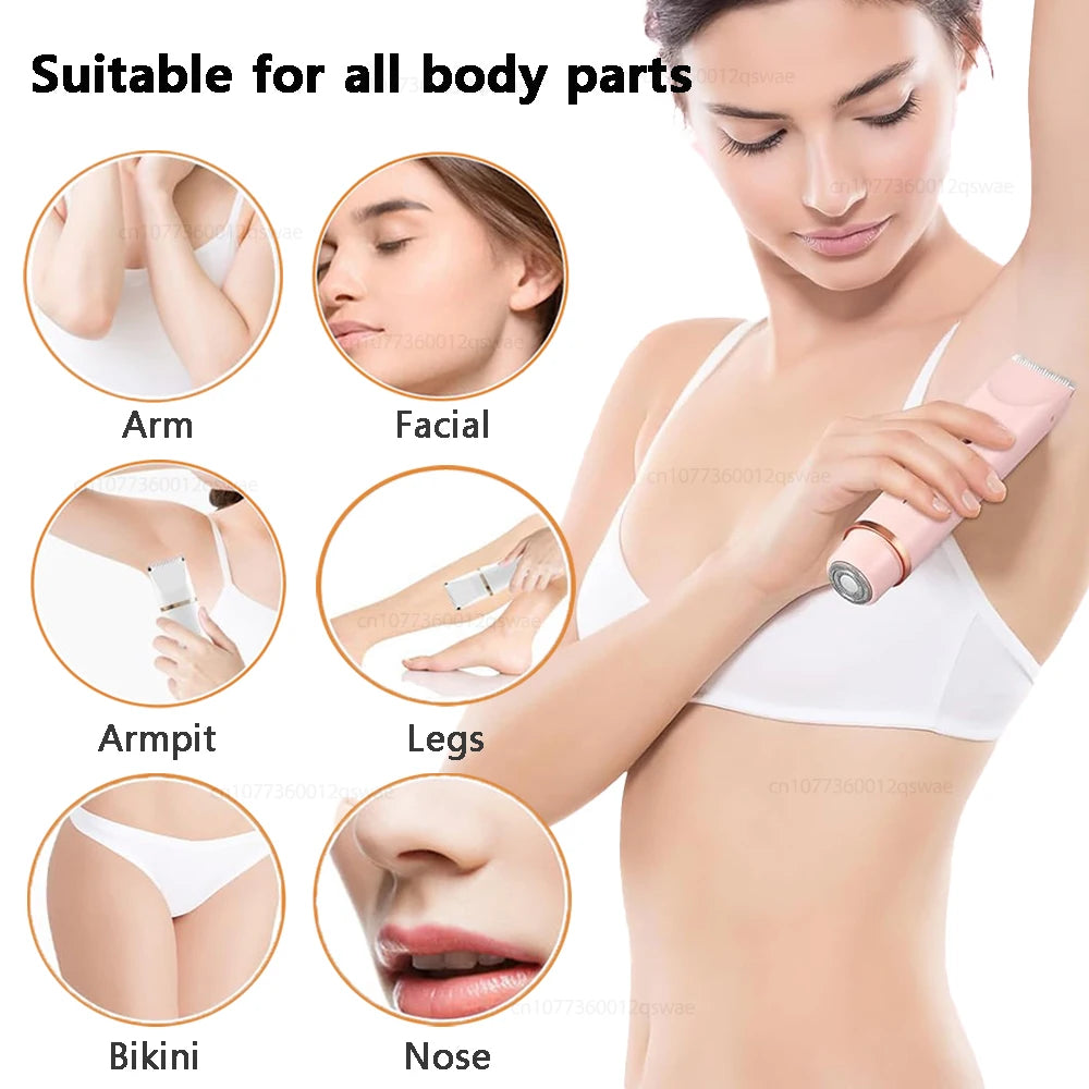 Electric Shaver for Woman Double Head Dual Purpose Female Razor Body Epilator Leg Underarm Bikini Electric Hair Remover Trimmer