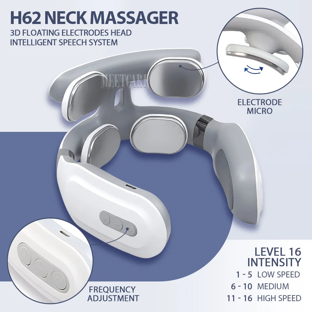 **Wireless Smart TENS Neck & Shoulder Massager – Heated Pain Relief & Muscle Therapy**