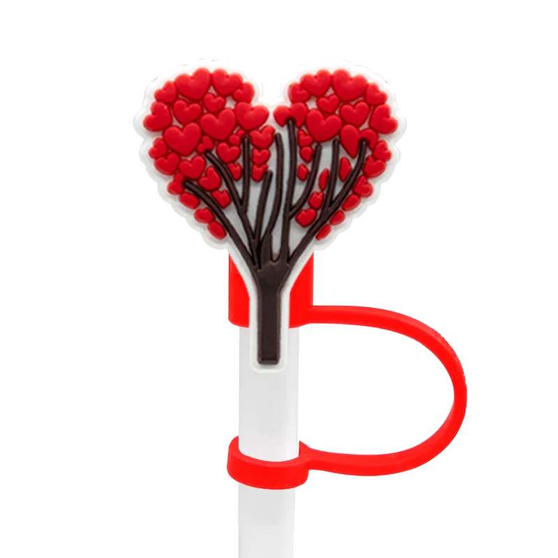 1PCS Valentine's Day Wind Straw Cover Cap Accessories for Cups,10mm Silicone Straw Topper Drink Stopper,Splashproof Straw Cap