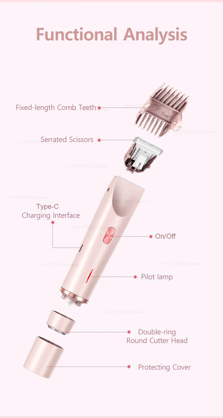 Electric Shaver for Woman Double Head Dual Purpose Female Razor Body Epilator Leg Underarm Bikini Electric Hair Remover Trimmer