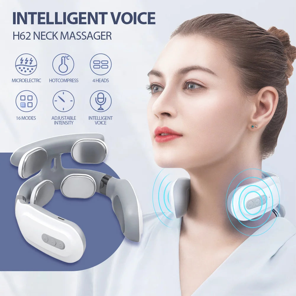 **Wireless Smart TENS Neck & Shoulder Massager – Heated Pain Relief & Muscle Therapy**