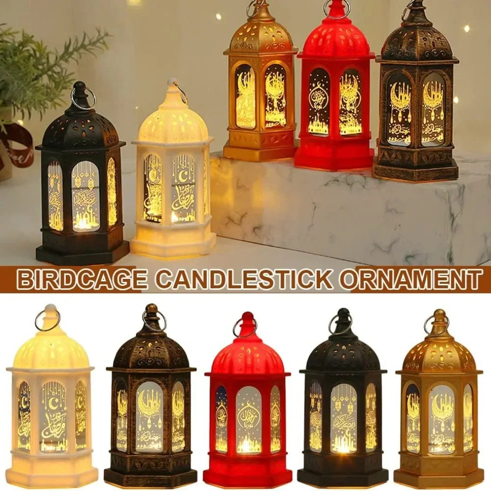 Muslim Ramadan Lantern Decor Ornament EID Mubarak LED Festival Night Light Eid Al Adha Gift Gurbang Ramadan Decoration for Home