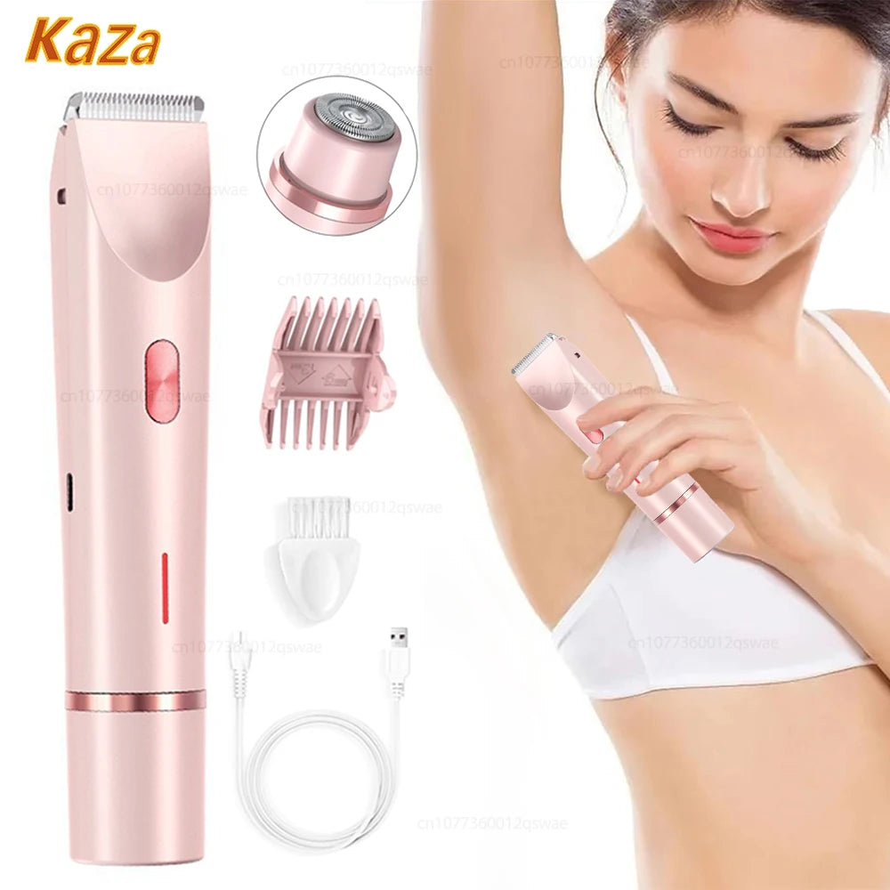 Electric Shaver for Woman Double Head Dual Purpose Female Razor Body Epilator Leg Underarm Bikini Electric Hair Remover Trimmer