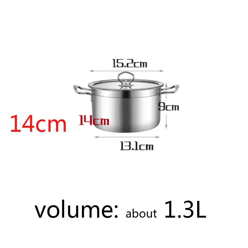 1pcs Stainless Steel Double Bottom Pot Soup Pot Nonmagnetic Cooking Pot Multi-purpose Cookware Non-stick Pan