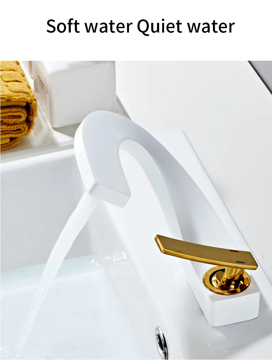 Basin Faucets Modern Bathroom Mixer Tap Brass Washbasin Faucet Single Handle Single Hole Elegant Crane For Bathroom 855915