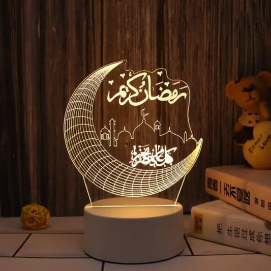 Eid Mubarak 3D Led Lamp Ramadan Night Light Led Moon Star Eid Bedroom Decoration Light Ornament Ramadan Decoration For Home 2025