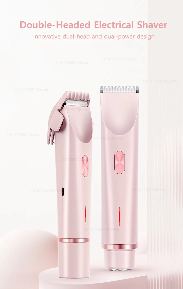 Electric Shaver for Woman Double Head Dual Purpose Female Razor Body Epilator Leg Underarm Bikini Electric Hair Remover Trimmer