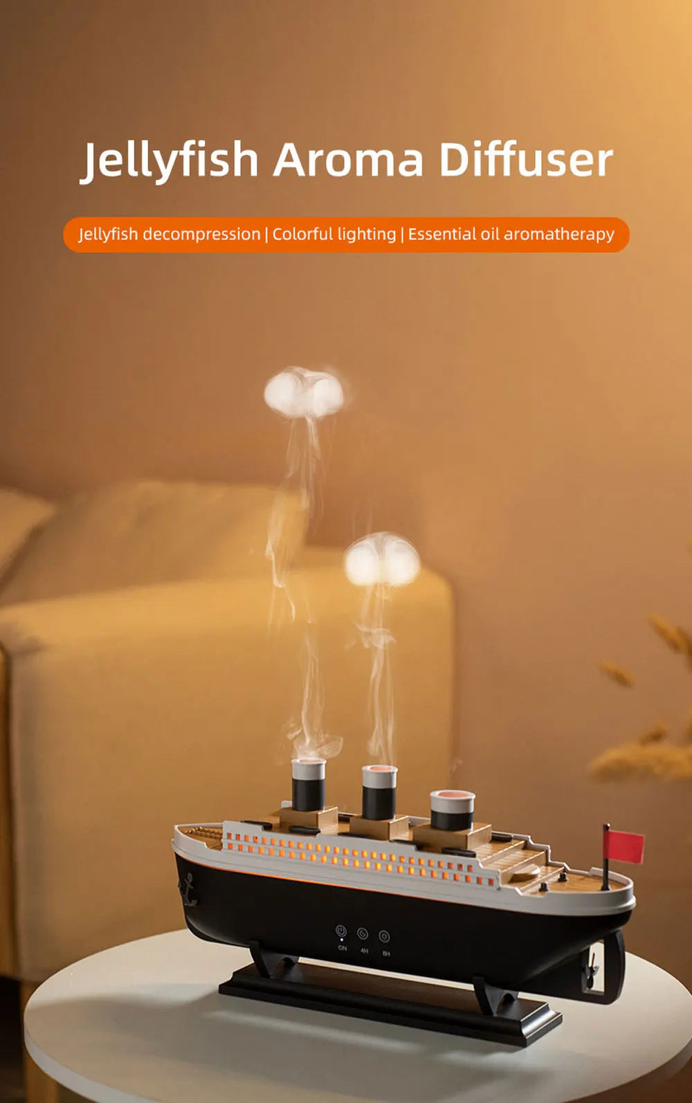 New Raindrop Green Landscape Humidifier, Air Humidifier Diffuser with Essential Oil Aromatherapy Function, Suitable for Home Use