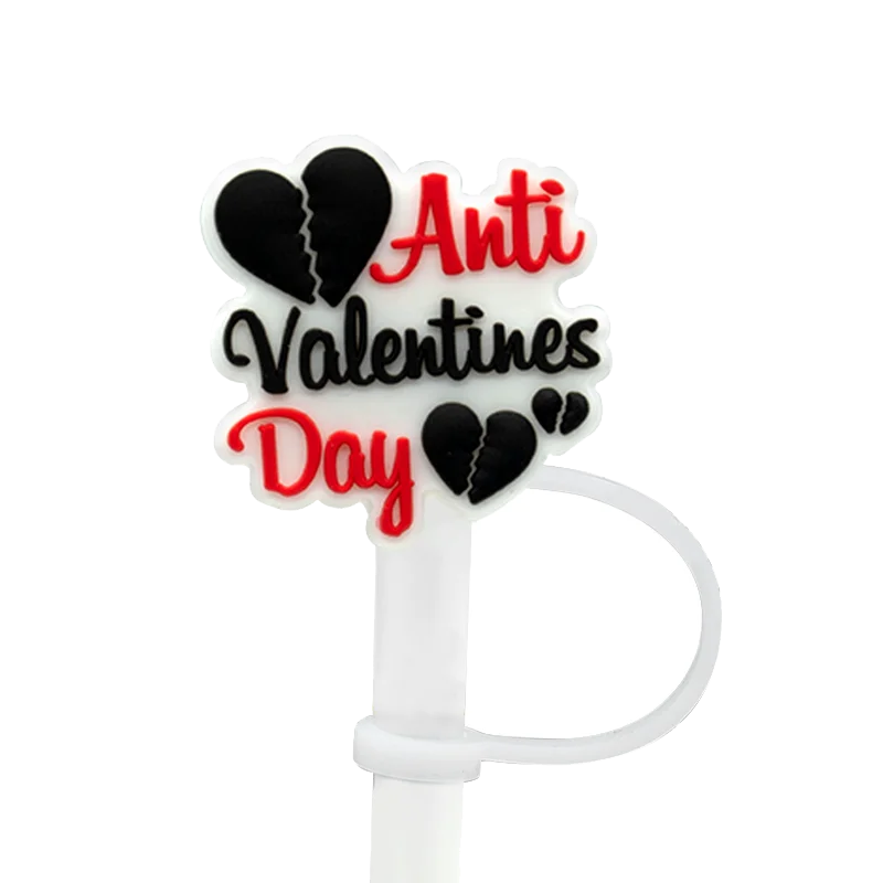 1PCS Valentine's Day Wind Straw Cover Cap Accessories for Cups,10mm Silicone Straw Topper Drink Stopper,Splashproof Straw Cap