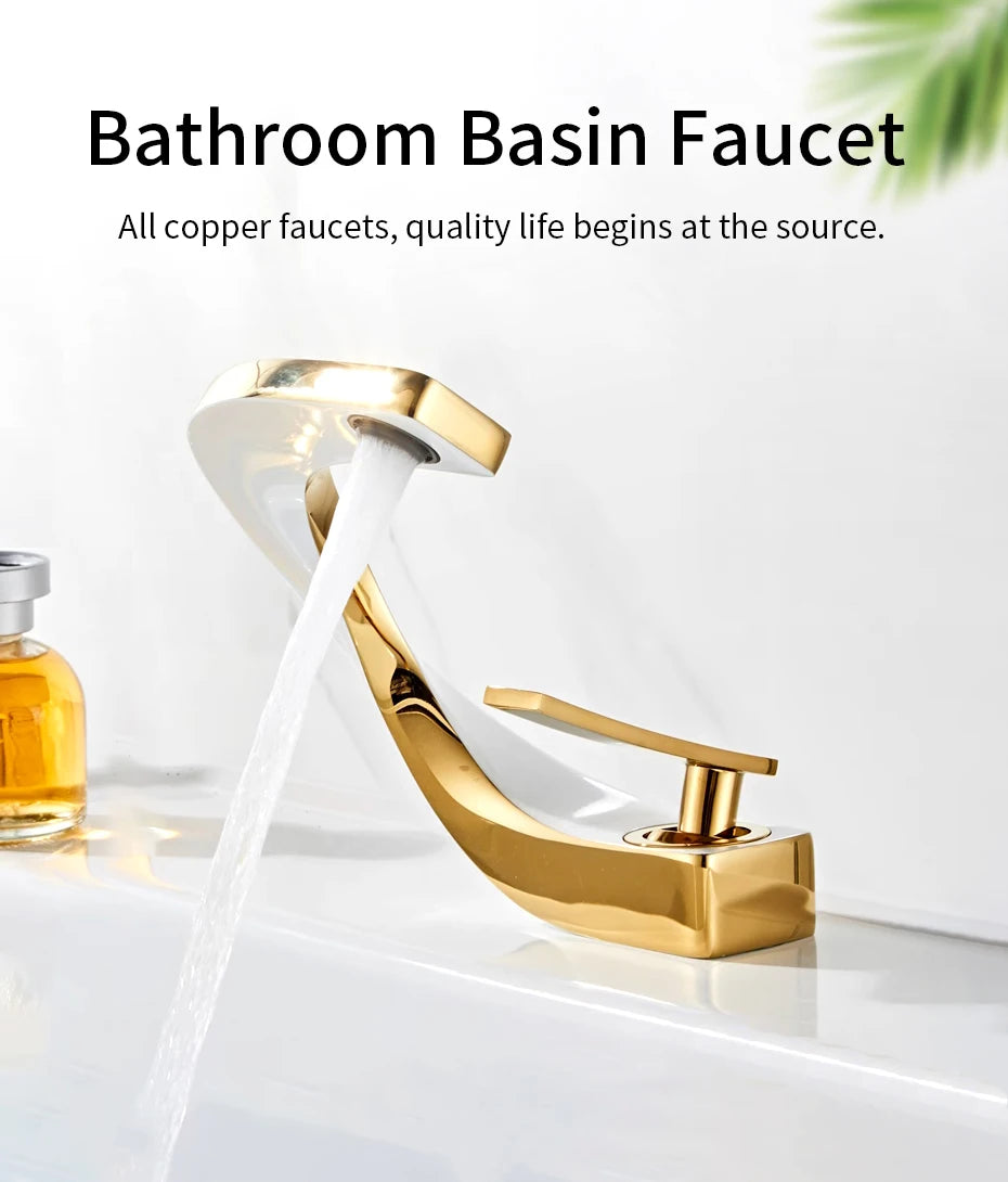 Basin Faucets Modern Bathroom Mixer Tap Brass Washbasin Faucet Single Handle Single Hole Elegant Crane For Bathroom 855915