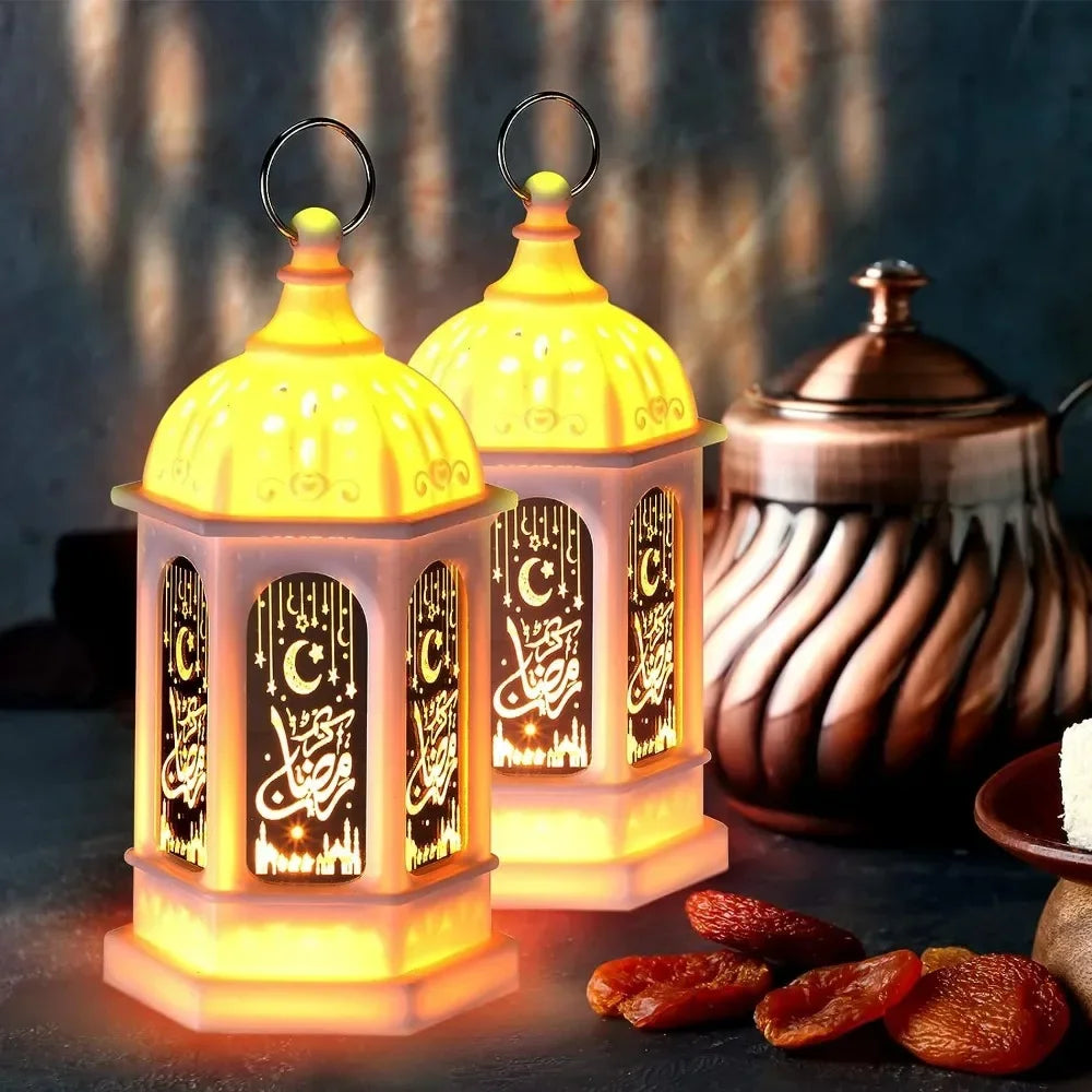 Muslim Ramadan Lantern Decor Ornament EID Mubarak LED Festival Night Light Eid Al Adha Gift Gurbang Ramadan Decoration for Home