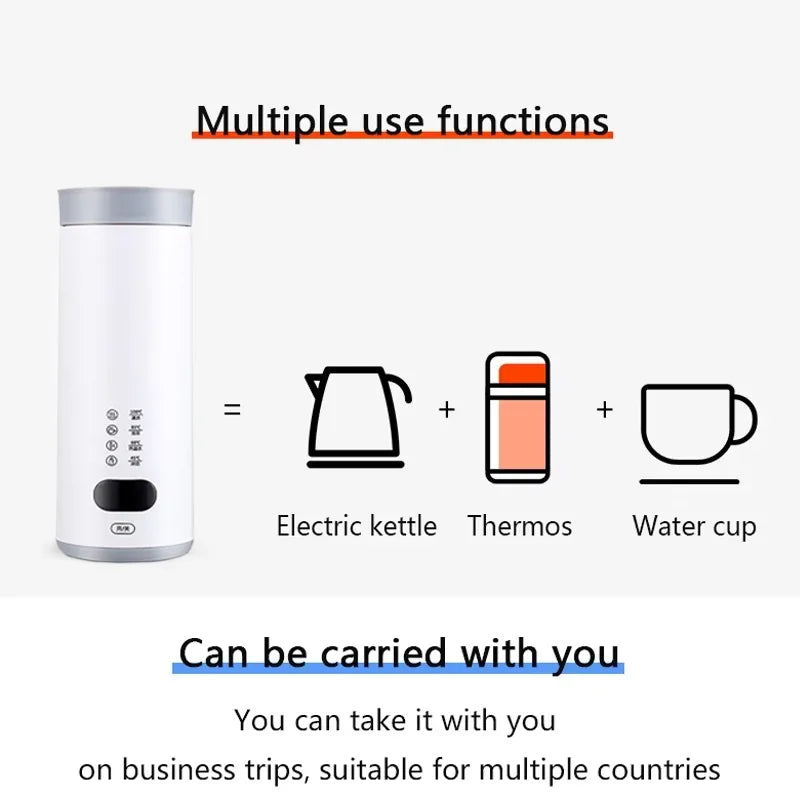 400ML electric water cup intelligent boiling cup electric cup multifunctional health cup portable boiling electric kettle