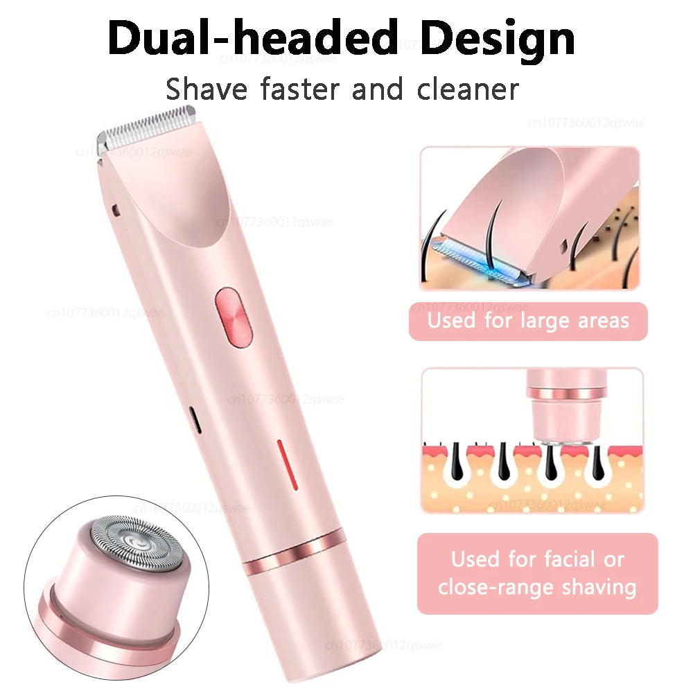 Electric Shaver for Woman Double Head Dual Purpose Female Razor Body Epilator Leg Underarm Bikini Electric Hair Remover Trimmer