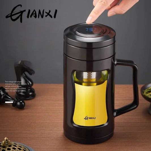 GIANXI Glass Handle Business men's Office Teacup Personal Water Cup Tea Separation Household Large Capacity Filter Cup