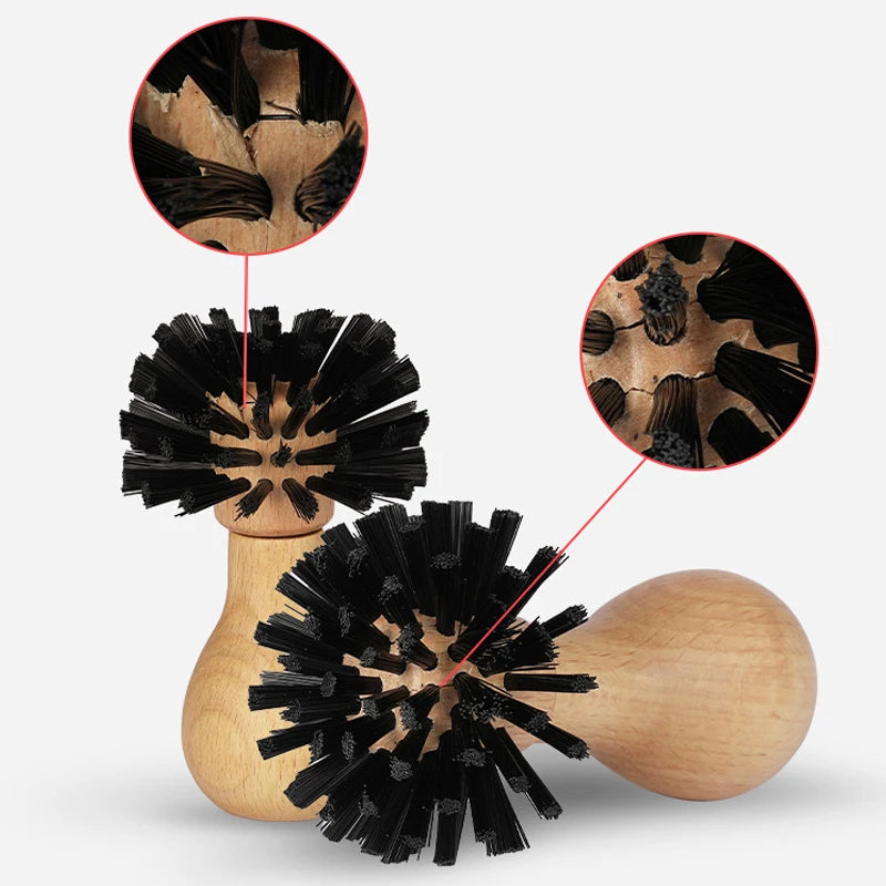 Portafilter Cleaning Brush Barista Espresso Coffee Tamper Cleaning Brush 51mm 54mm 58mm Tool with Wooden Handle Barista