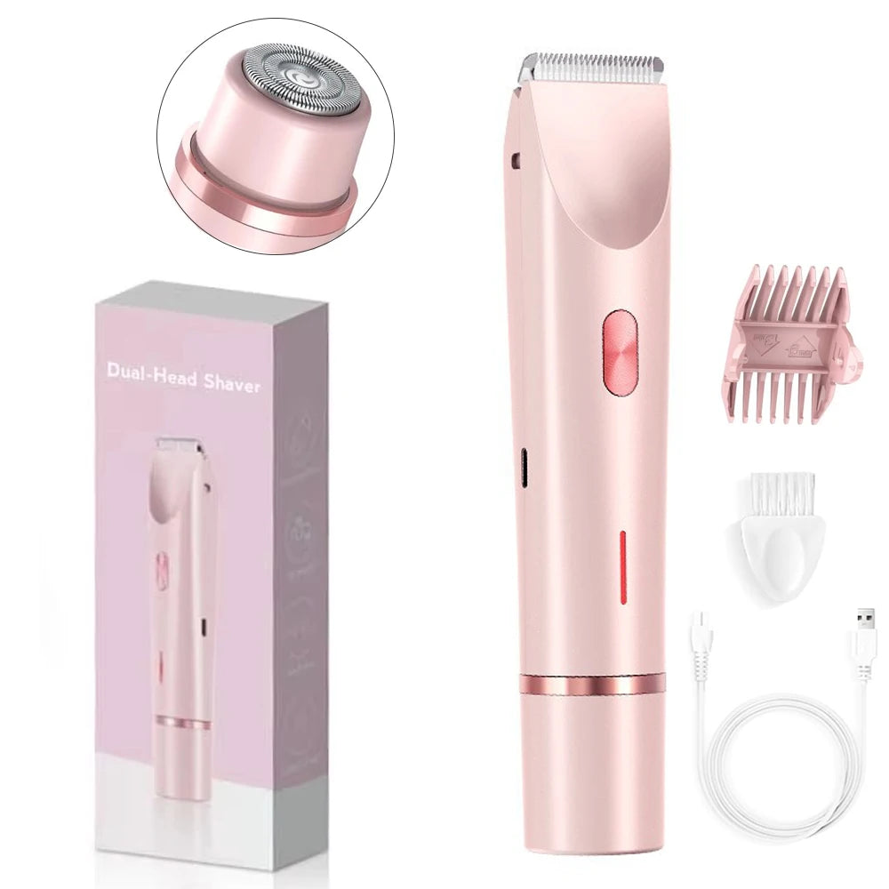 Electric Shaver for Woman Double Head Dual Purpose Female Razor Body Epilator Leg Underarm Bikini Electric Hair Remover Trimmer