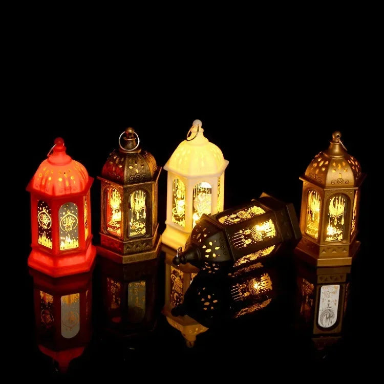 Muslim Ramadan Lantern Decor Ornament EID Mubarak LED Festival Night Light Eid Al Adha Gift Gurbang Ramadan Decoration for Home