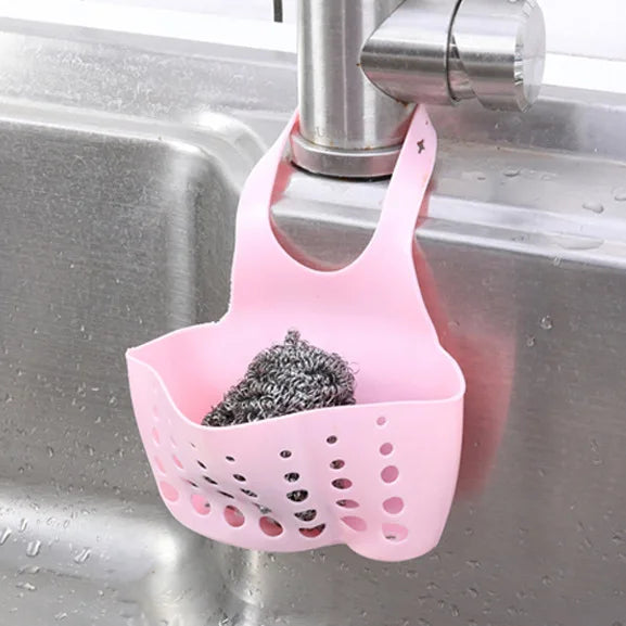 Portable Home Kitchen Bathroom Sink Sponge Hanging PVC Shelving Rack Drain Faucet Storage Pail Shelves Tools Holder