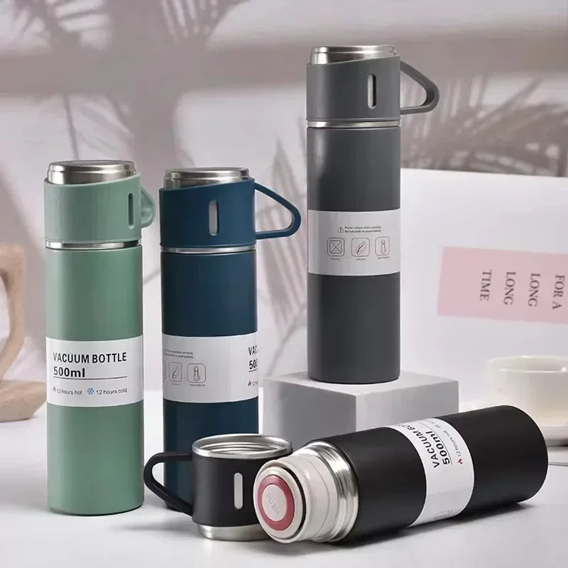 Stainless Steel Vacuum Insulated Bottle, Portable Bottle, Office Gift Set, Business Style Coffee Mug, Thermal Mug, 500ml, 304