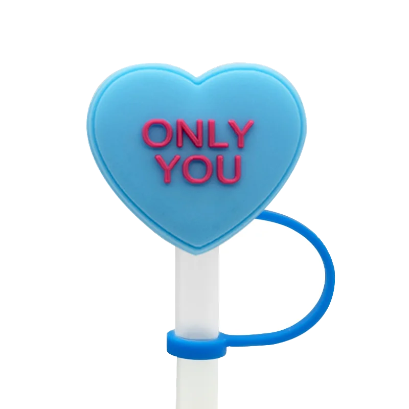 1PCS Valentine's Day Wind Straw Cover Cap Accessories for Cups,10mm Silicone Straw Topper Drink Stopper,Splashproof Straw Cap