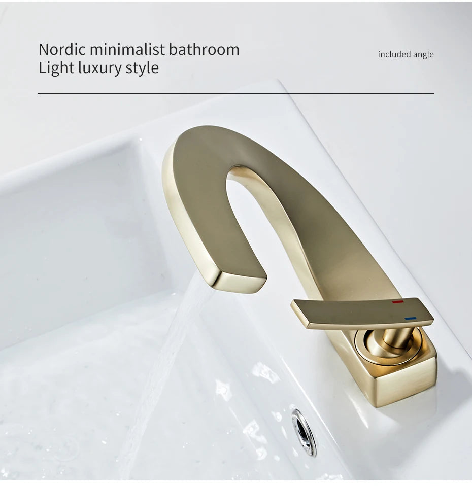 Basin Faucets Modern Bathroom Mixer Tap Brass Washbasin Faucet Single Handle Single Hole Elegant Crane For Bathroom 855915