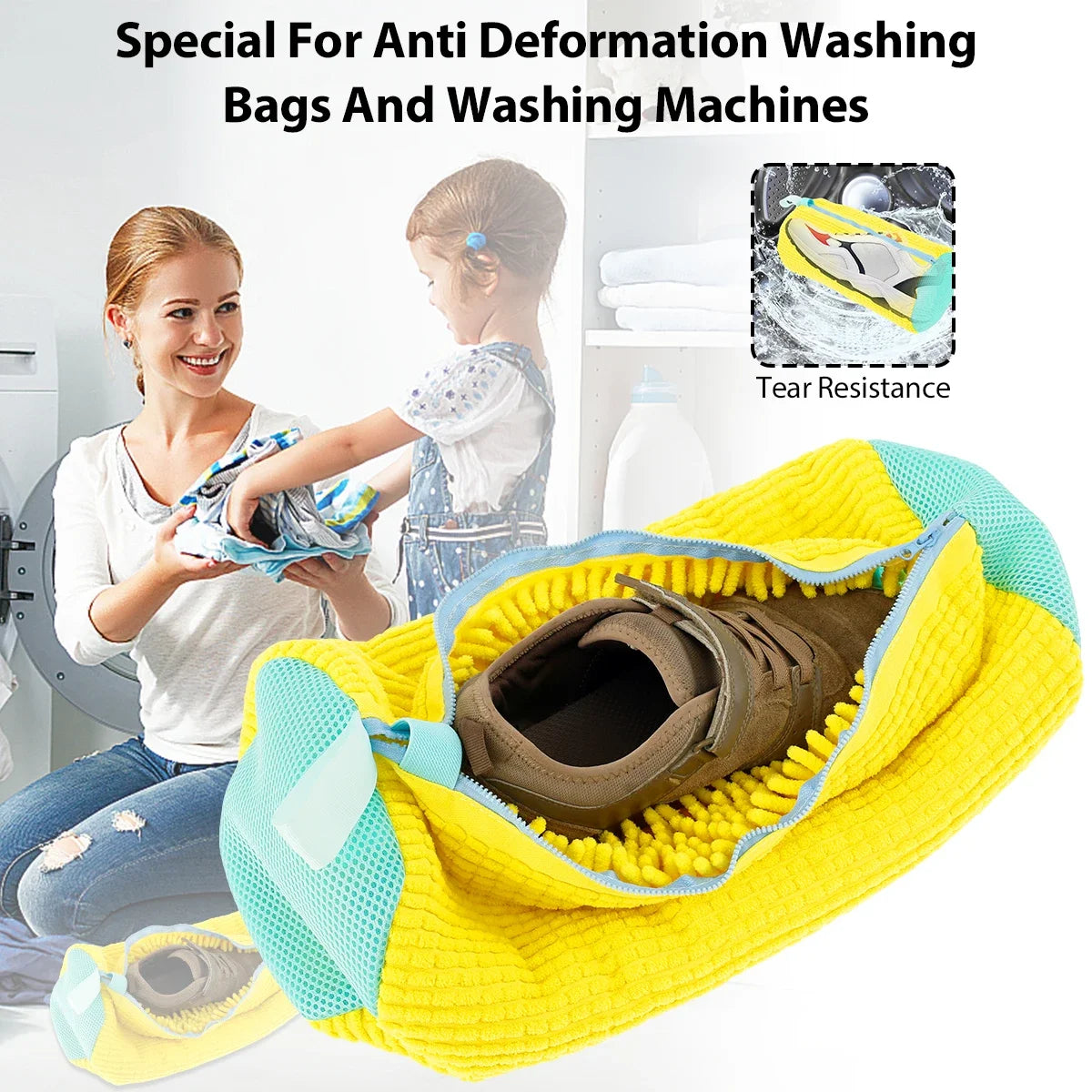 1/2PCS Wash Bag Padded Net Laundry Shoes Protector Household Machine Washing Shoes Bags Friendly Laundry Bag Drying Bags