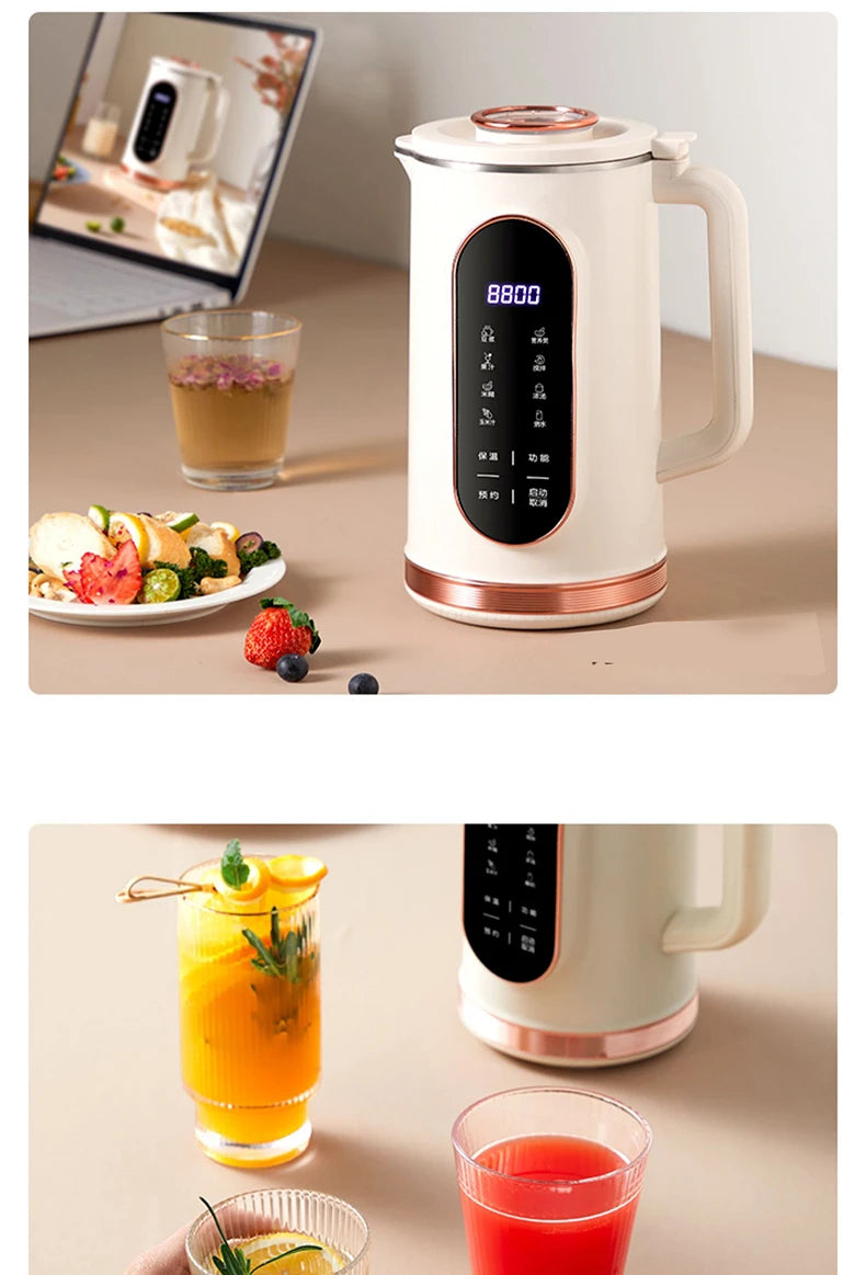 1500ml Soy Milk Machine Electric Juicer Blender Mixer Soybean Milk Maker Wall Breaking Machine 10-leaf Blade Breakfast Machine