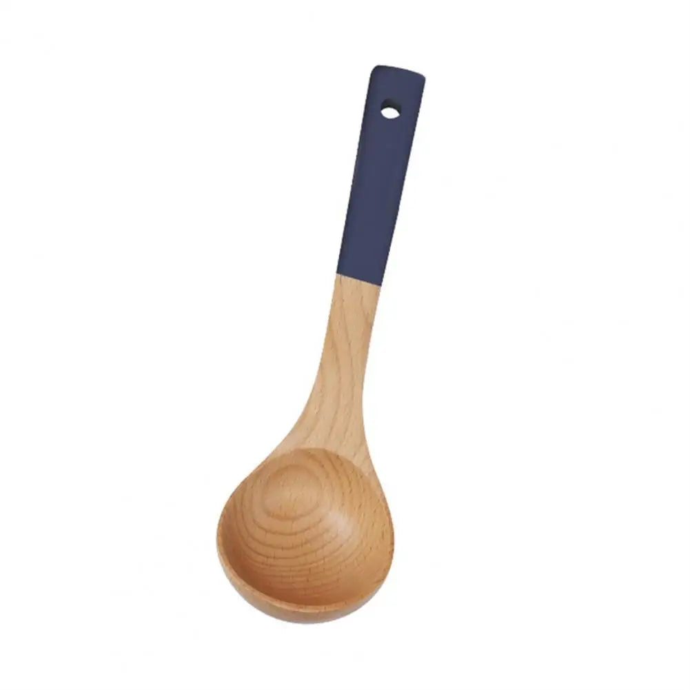 Soup Spoon Fried Spatula Long Handle Heat Resistant Non-stick Beech Wooden Cooking Rice Spatula for Kitchen