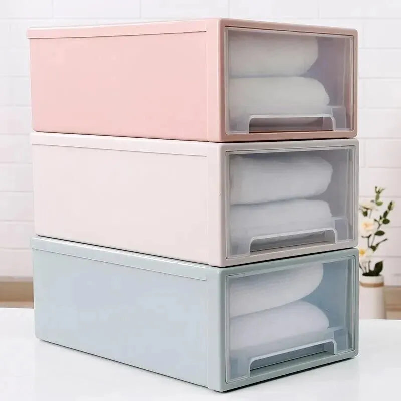 1PC Quilt Storage Box,Organizing Box Drawer Storage Box, Wardrobe, Clothing Storage Box, Plastic Transparent Storage Box