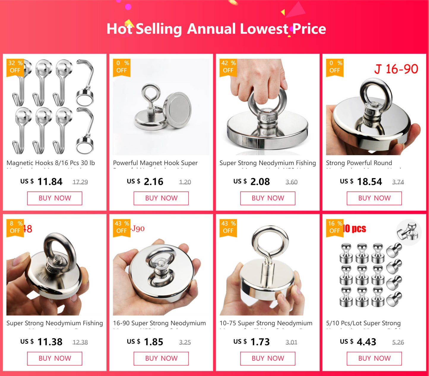 Heavy Duty Magnetic Hook, Strong Neodymium Magnets Hooks for Home, Refrigerator, Grill, Kitchen,Key Holder,Black, Multi-Purpose