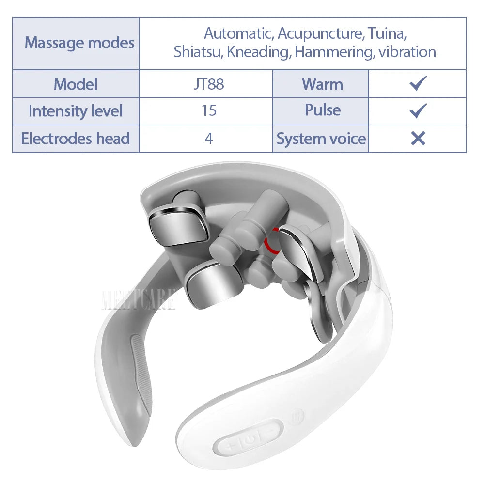 **Wireless Smart TENS Neck & Shoulder Massager – Heated Pain Relief & Muscle Therapy**