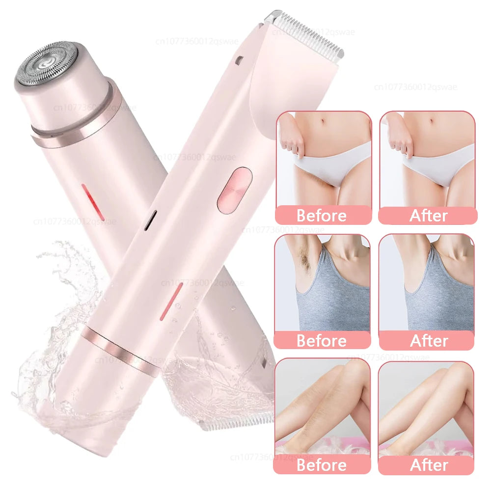 Electric Shaver for Woman Double Head Dual Purpose Female Razor Body Epilator Leg Underarm Bikini Electric Hair Remover Trimmer