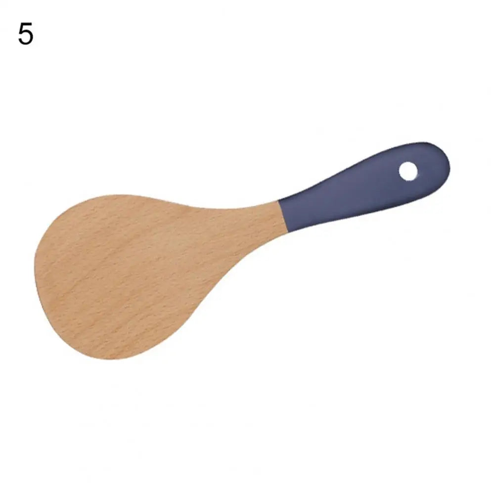 Soup Spoon Fried Spatula Long Handle Heat Resistant Non-stick Beech Wooden Cooking Rice Spatula for Kitchen