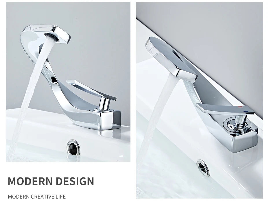 Basin Faucets Modern Bathroom Mixer Tap Brass Washbasin Faucet Single Handle Single Hole Elegant Crane For Bathroom 855915