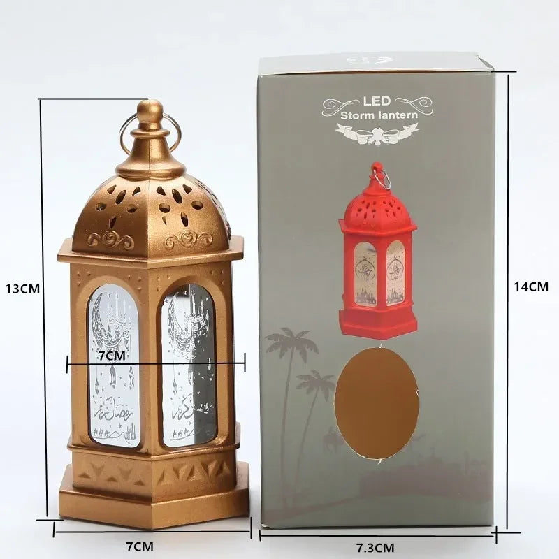 Muslim Ramadan Lantern Decor Ornament EID Mubarak LED Festival Night Light Eid Al Adha Gift Gurbang Ramadan Decoration for Home