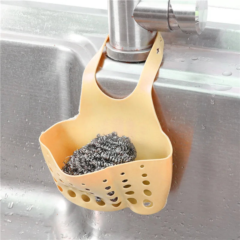 Portable Home Kitchen Bathroom Sink Sponge Hanging PVC Shelving Rack Drain Faucet Storage Pail Shelves Tools Holder